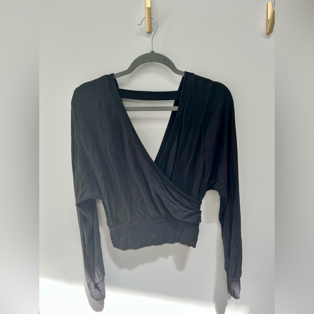 Express Black Wrap Top
